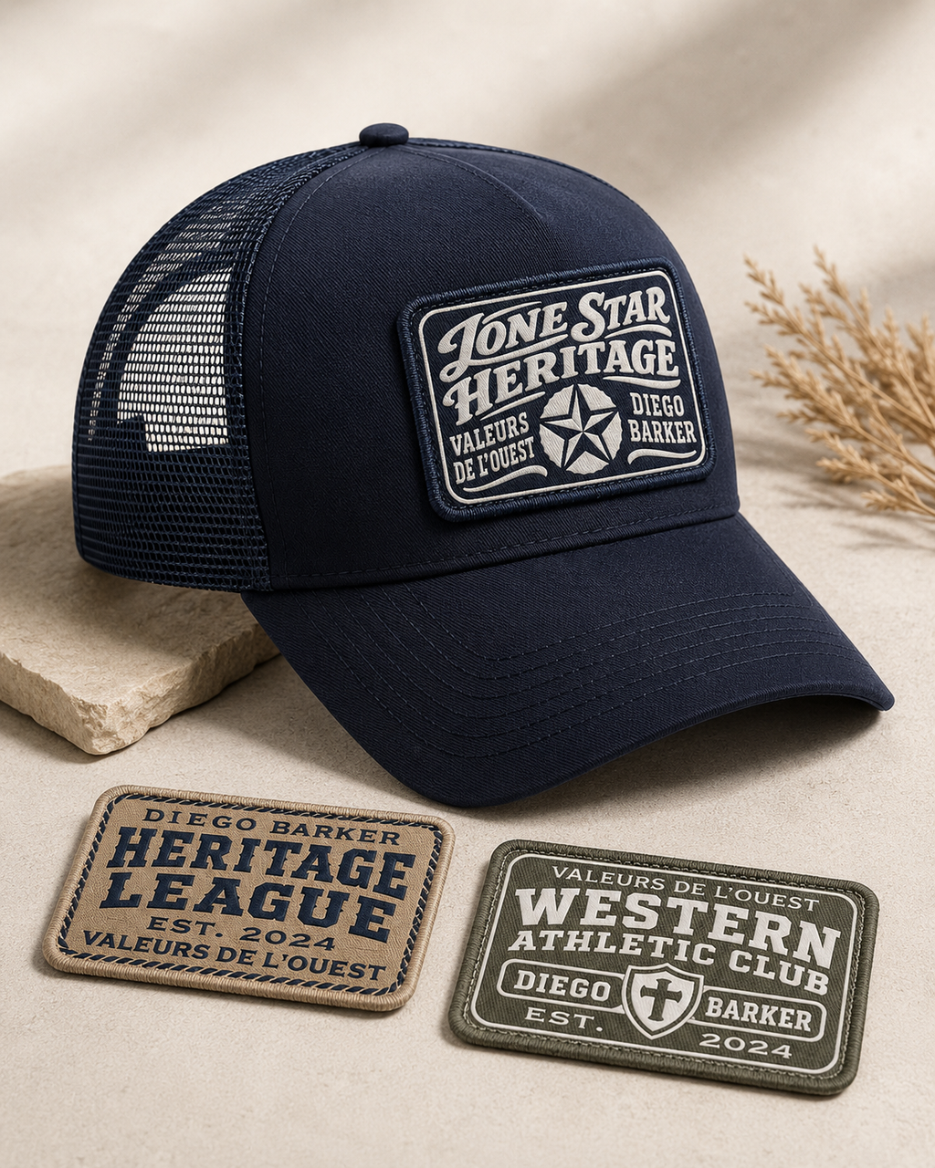 Casquette Trucker à Patchs Interchangeables — 3 patchs inclus