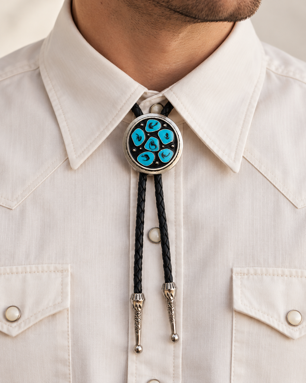 Bolo Tie Turquoise Constellation