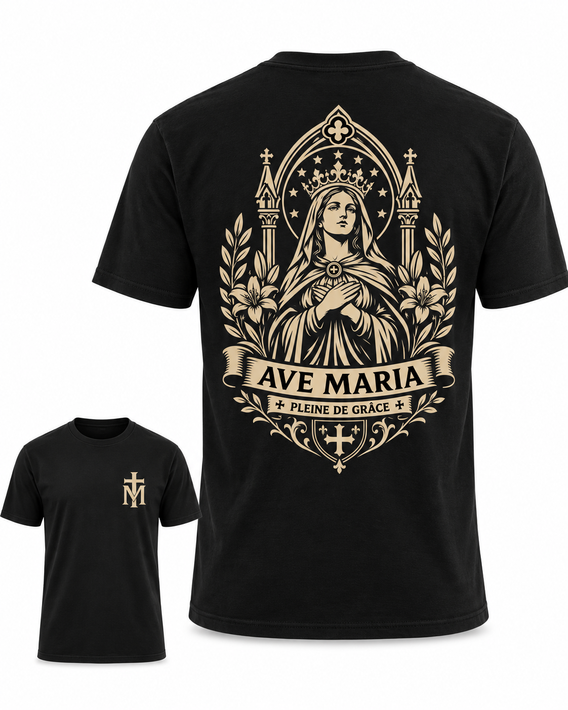 Tee-shirt Ave Maria — Foi & Héritage