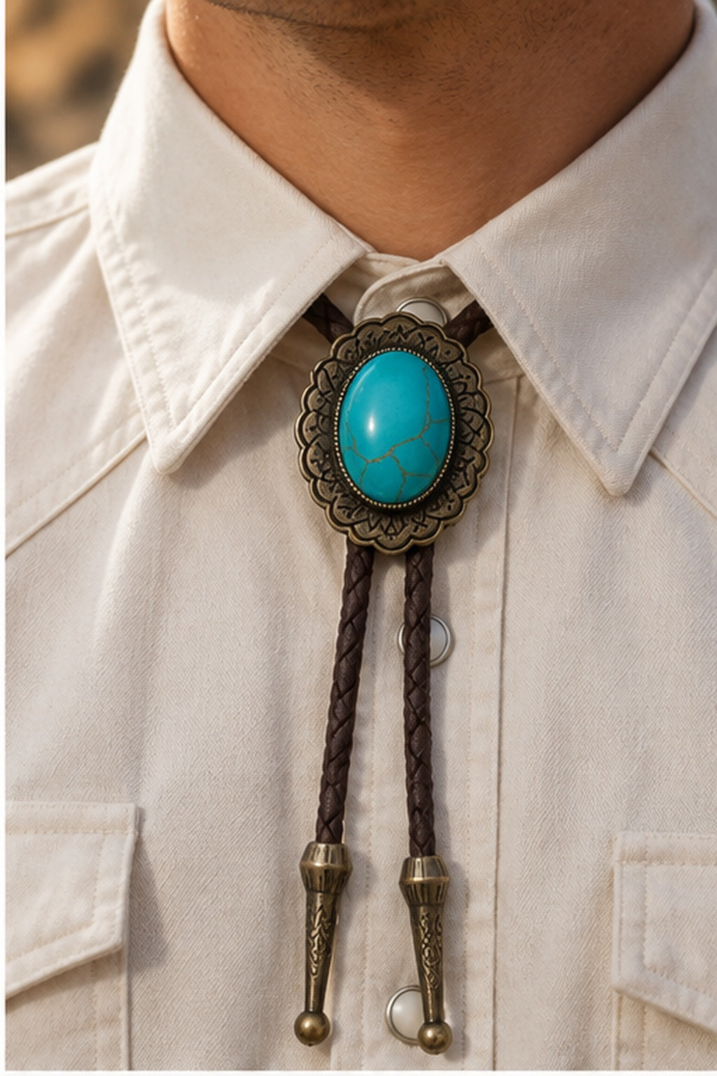 Bolo Tie Turquoise Héritage