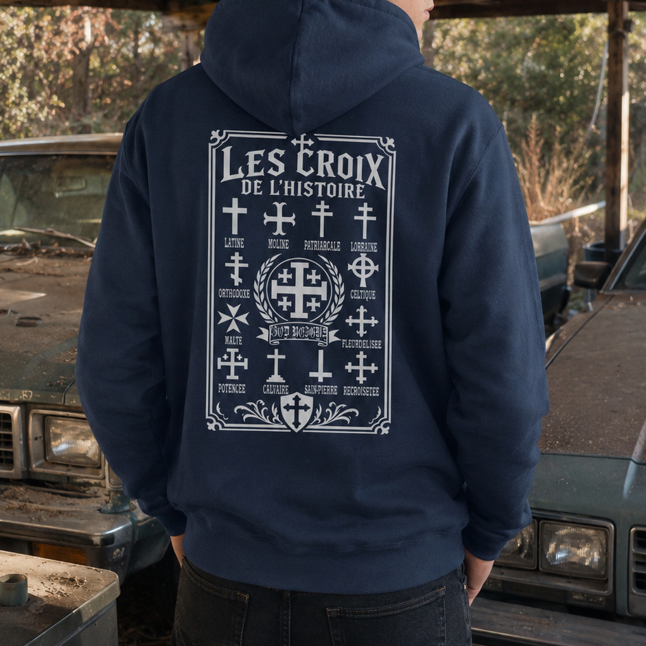Hoodie Les Croix de l’Histoire — Foi & Héritage