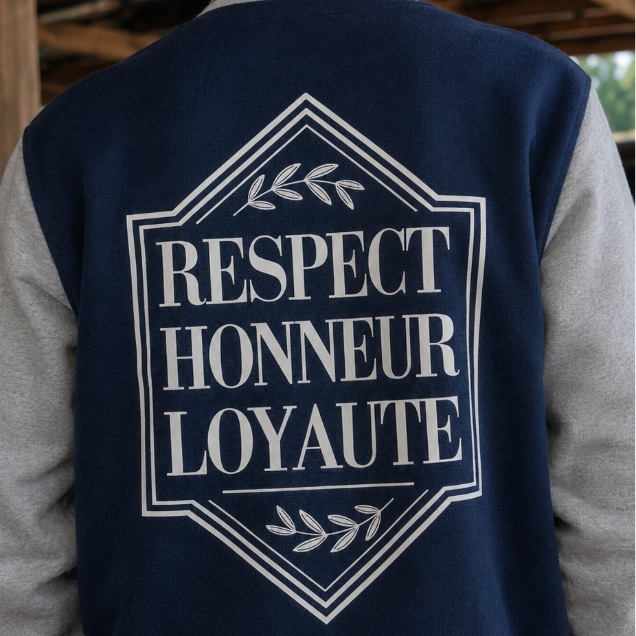 Veste varsity – Respect, honneur, loyauté